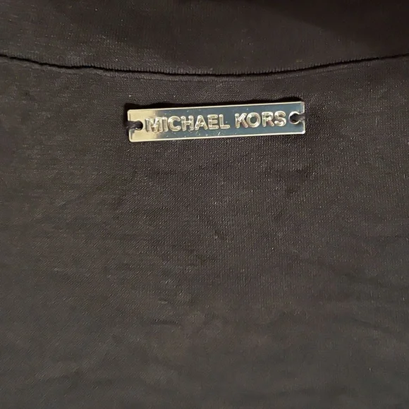 NWT Michael Kors Cap Sleeve Slit Maxi Dress (Black) Women's Dress - Picture 6 of 7